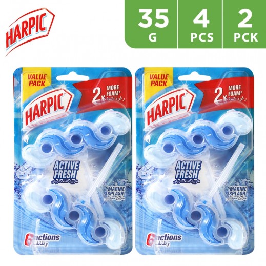 Harpic Active Fresh Marine Splash Toilet Blocks 4 x 35 g