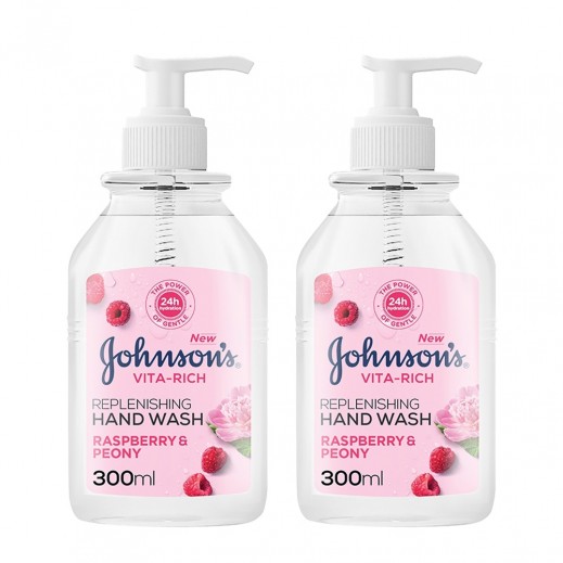 Johnson's Raspberry & Peony Replenishing Hand Wash 2 × 300ml