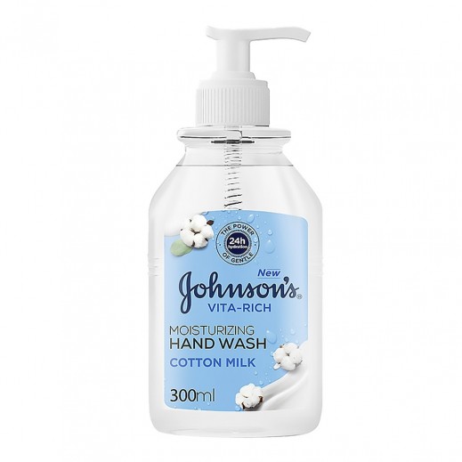 Johnson's Cotton Milk Moisturizing Hand Wash 300 ml - delivered by Taw9eel Fast