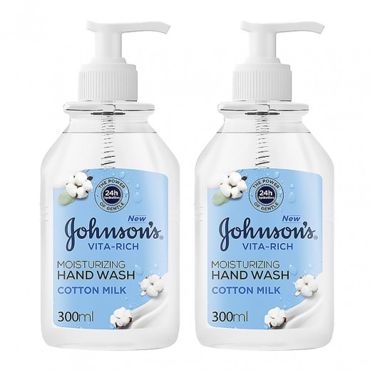 Johnson's Cotton Milk Moisturizing Hand Wash 2 × 300 ml