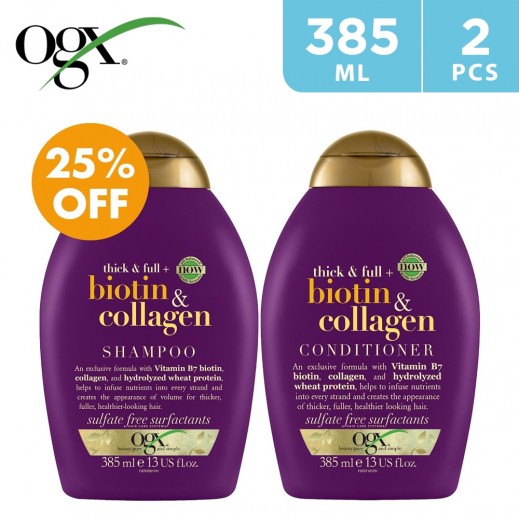 Buy Ogx Thick & Full Biotin & Collagen Shampoo 385 ml + Conditioner 385 ...