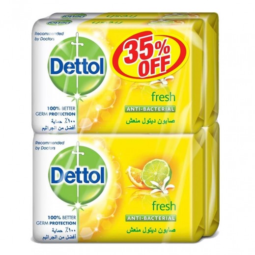 Dettol Fresh Antibacterial Bar Soap 4 x 165g