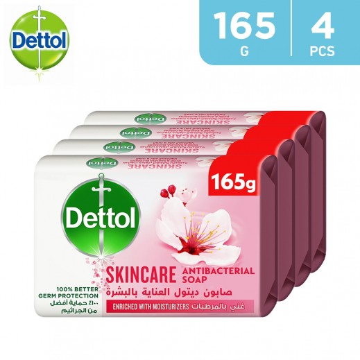 Dettol Skincare Antibacterial Bar Soap 4 x 165 g - delivered by Taw9eel Fast