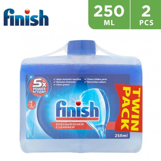 Finish Dishwasher Dirt & Limescale Cleaner Liquid 2 x 250 ml - delivered by Taw9eel Fast