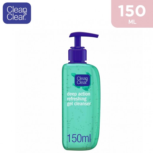 Clean & Clear Gel Cleanser Deep Action Refreshing - 150ml - delivered by Taw9eel Fast