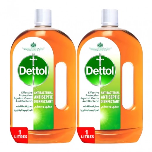 Dettol Antiseptic Antibacterial Disinfectant Liquid 2 x 1 L - delivered by Taw9eel Fast