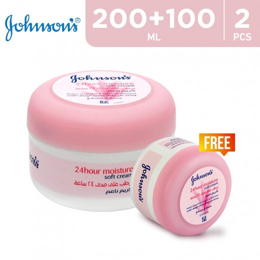 Johnsons Moisture Body Cream - 200 + 100 ml Free - delivered by Taw9eel Fast