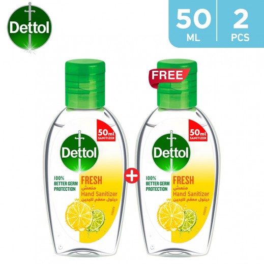 Dettol Fresh Hand Sanitizer 50 ml ( 1+1 Free )