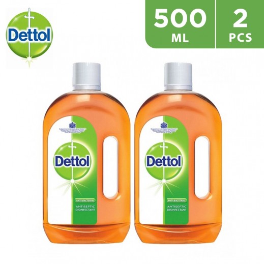 Dettol Antiseptic Antibacterial Disinfectant Liquid 2 x 500 ml - delivered by Taw9eel Fast