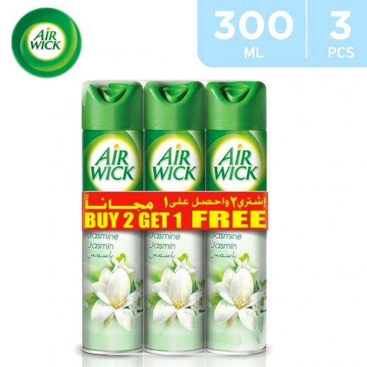 Air Wick Aerosol Air Freshener Jasmine 300 ml (2+1 Free) - delivered by Taw9eel Fast