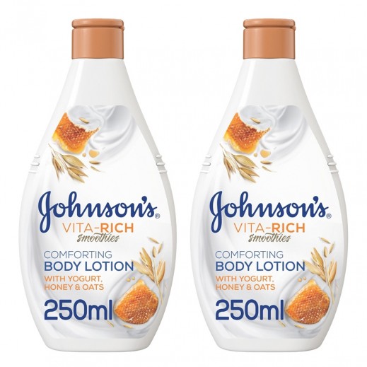 Johnson's Vita-Rich Comforting Yogurt Honey & Oats Body Lotion 2 × 250 ml