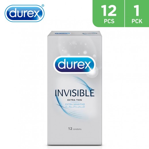 Durex Invisible Extra Thin Condom 12 Condoms - delivered by Taw9eel Fast