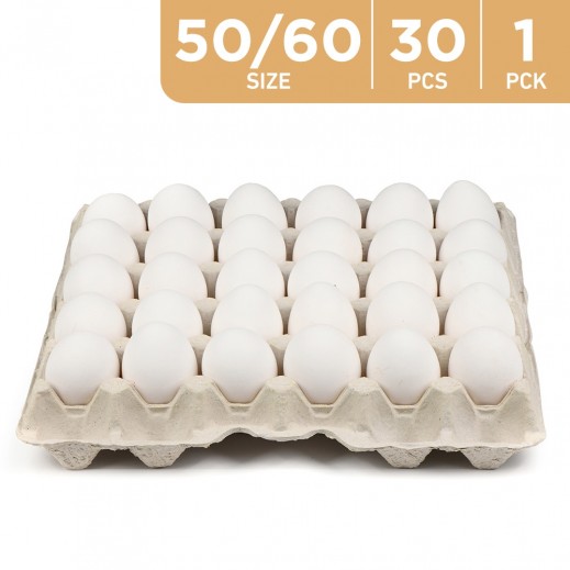 Buy Kuwait White Eggs 30 Pcs 50/60 توصيل