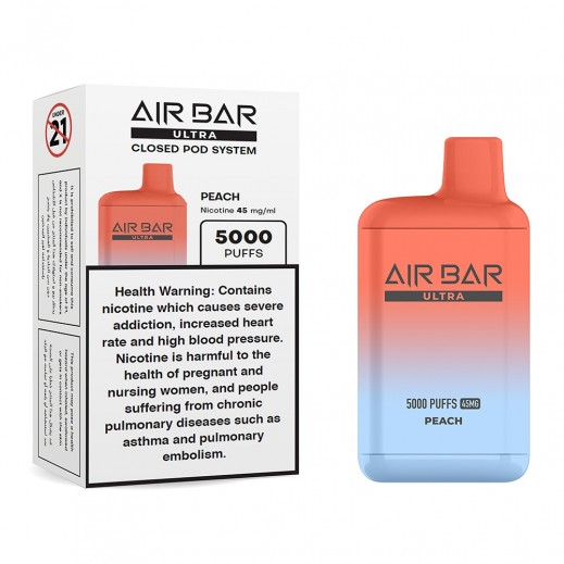 Air Bar Ultra Peach Disposable Vape 45 Mg - delivered by Taw9eel Fast