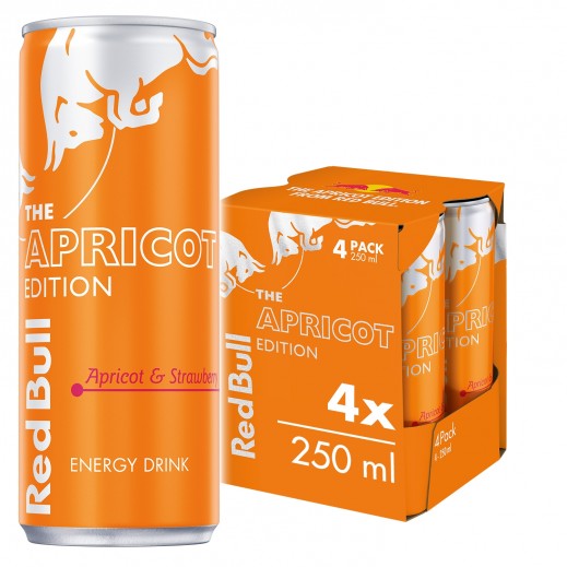 Red Bull The Apricot Edition Apricot & Strawberry Energy Drink 4 × 250 ml - delivered by Taw9eel Fast