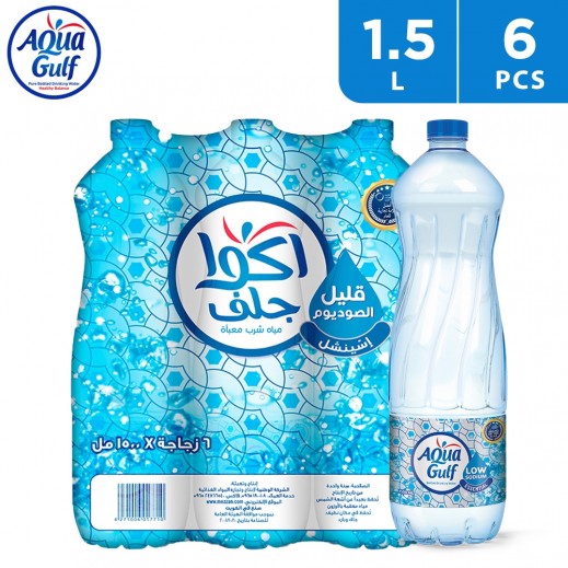 Aqua Gulf Essential Low Sodium Drinking Water 6 x 1.5 L - delivered by Taw9eel Fast
