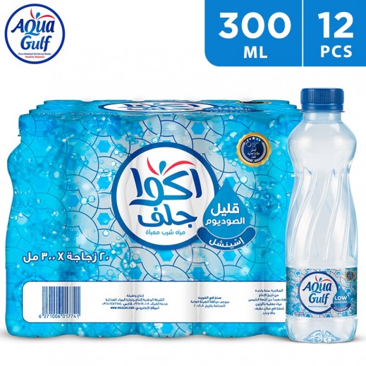Aqua Gulf Essential Low Sodium Drinking Water 12 x 300 ml - delivered by Taw9eel Fast