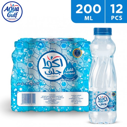 Aqua Gulf Essential Low Sodium Drinking Water 12 x 200 ml - delivered by Taw9eel Fast