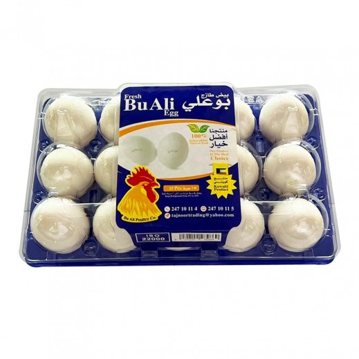 Bu Ali Fresh Medium Eggs (50/60) 15 Pcs - delivered by Taw9eel Fast