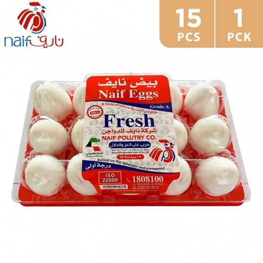 Naif Kuwaiti Fresh Plastic Plate Egg - 15 Eggs