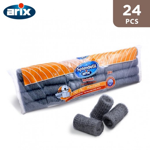 Arix Steel Wool Rolls - 24 Pieces - delivered by Taw9eel Fast