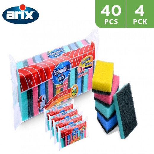 Saving Bundle Arix Synthetic Colored Sponge Scourer 40 Pieces
