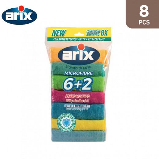 Arix Anti-Bacterial Microfiber Cloth 8 Pieces