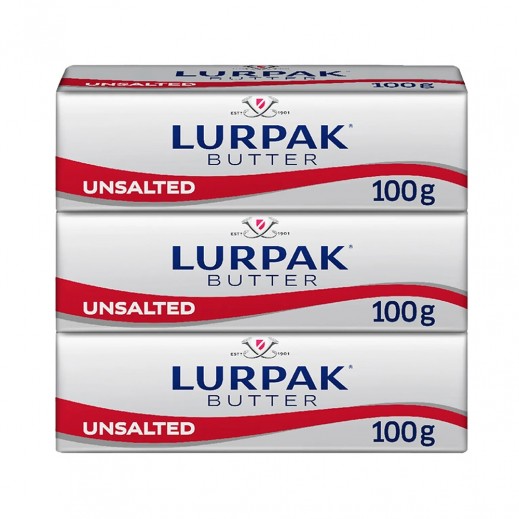 Lurpak Unsalted Original Lactic Butter 3 x 100 g
