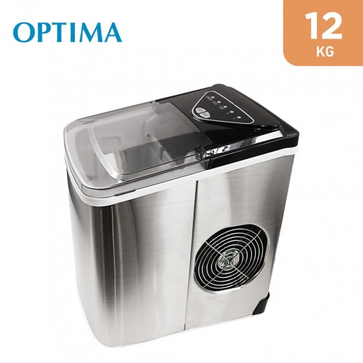 Optima 12 kg Per Day Ice Maker - Silver