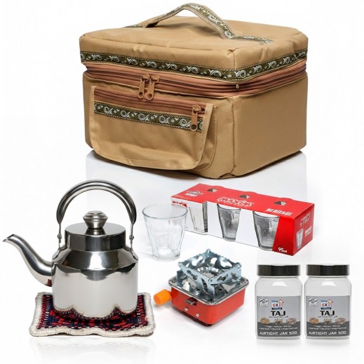 Izba Chai Maker With Portable Stove & Glasses