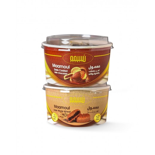 Nesmah Date Whole Wheat Maamoul 350g + Date Coated With Chocolate Maamoul 350g