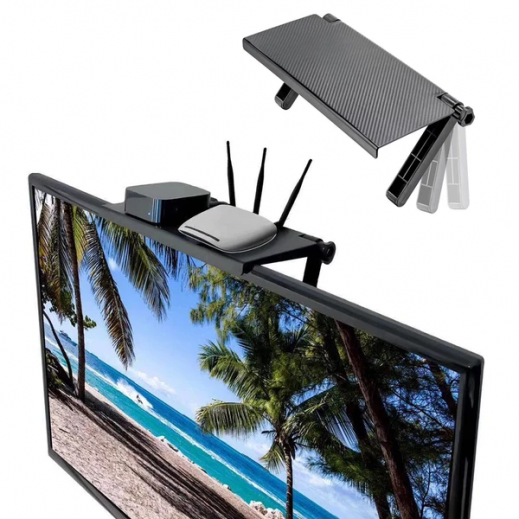 Adjustable TV Screen Top Shelf Storage Rack