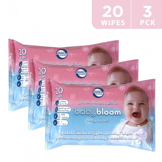 Al-Sanea Baby Bloom Wipes 3 × 20 Wipes