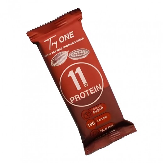 Try One Chocolate Cream 11 g Protein Wafer Bar 45 g - delivered by Taw9eel Fast