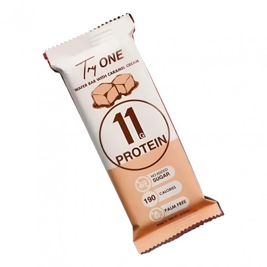 Try One Caramel Cream 11 g Protein Wafer Bar 45 g - delivered by Taw9eel Fast