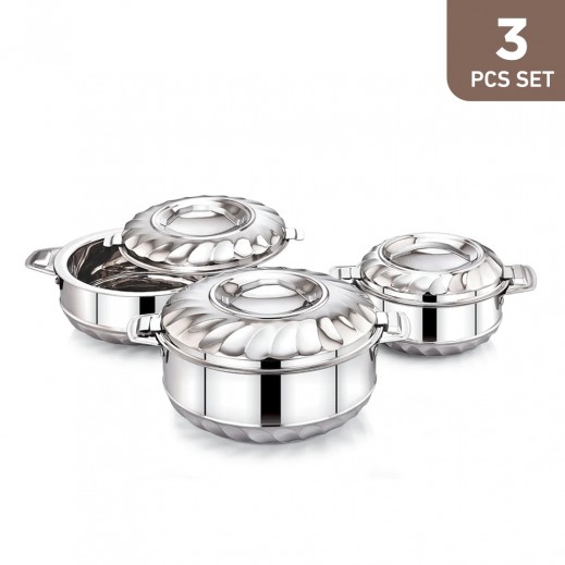 Silver Line Hot Pot Steel Set Of 3 Pieces
