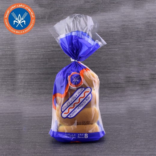 KFM Fresh 8 Potato Hot Dog Roll Bread 400 g - delivered by Taw9eel Fast