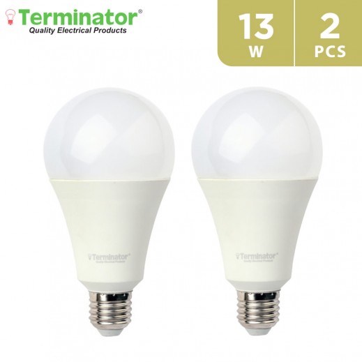Terminator 13W E27 1200 Lumen LED Bulb - White (2PCS)