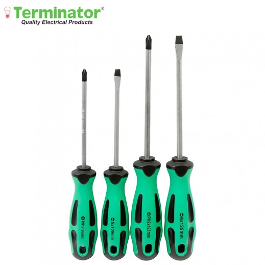 Terminator Screwdriver Set 4 Pcs (2 Slotted / 2 Philips) 