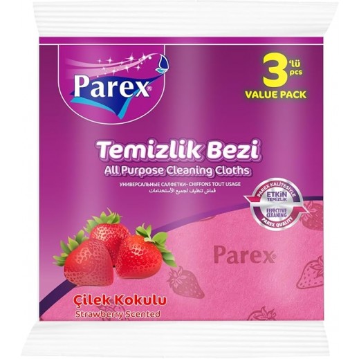 Parex All Purpose Cloths With Strawberry Scent (3 Pieces) (38 x 35 cm)