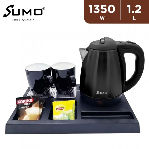 Sumo 1.2L Hotel Kettle Set 1350W - Black - delivered by Taw9eel Fast
