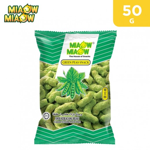 Miaow Miaow Green Peas Snacks 50 g - delivered by Taw9eel Fast