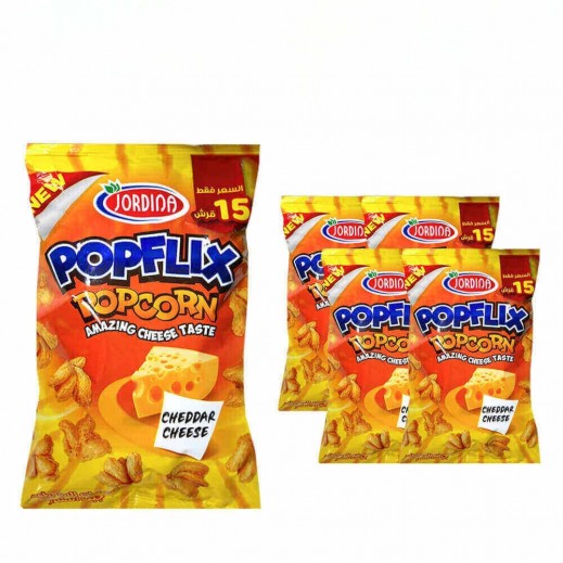 Jordina Popflix Cheddar Cheese Popcorn 5 x 50 g - delivered by Taw9eel Fast