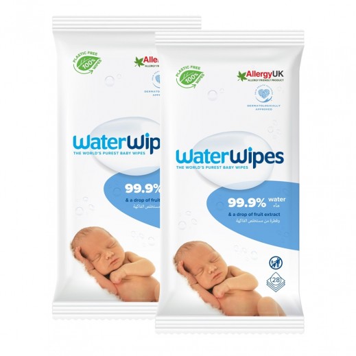 WaterWipes Sensitive Baby Wipes 2 x 28 Wipes