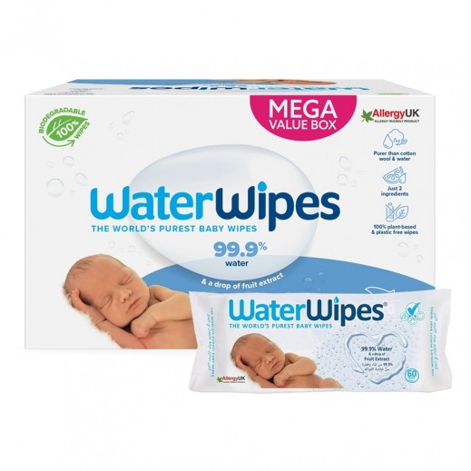 WaterWipes Sensitive Baby Wet Wipes 12 x 60 Pieces - delivered by Taw9eel Fast