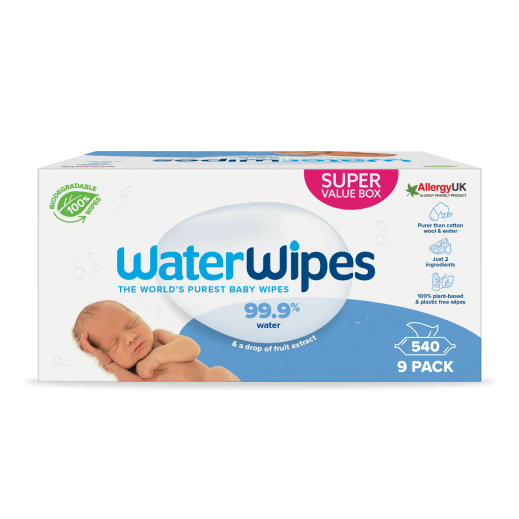 WaterWipes Fruit Extract Baby Wipes 9 × 60 Wipes