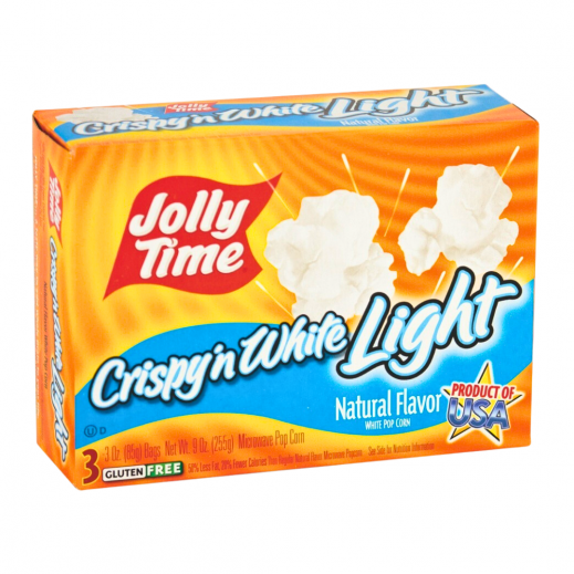 Jolly Time Crispy'n White Light Microwave Popcorn 255 g - delivered by Taw9eel Fast