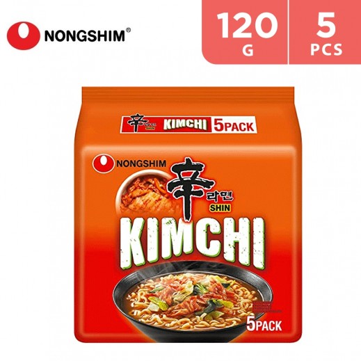 Nongshim Shin Kimchi Noodle Soup 5 x 120 g - delivered by Taw9eel Fast
