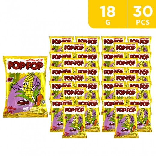 Pop Pop Original Sweet Corn Flavour Snack (30 x 18 g) - delivered by Taw9eel Fast