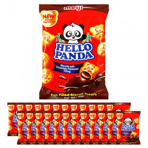 Meiji Hello Panda Biscuits With Chocolate Flavoured Filling (24 x 32 g) - delivered by Taw9eel Fast